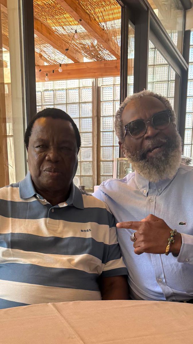 With my brother William Marie Egue, who is leading a delegation from the Trade Union Confederation of Côte d'Ivoire. He paid me a courtesy call on the sidelines of the ongoing 113th ILC in Geneva.