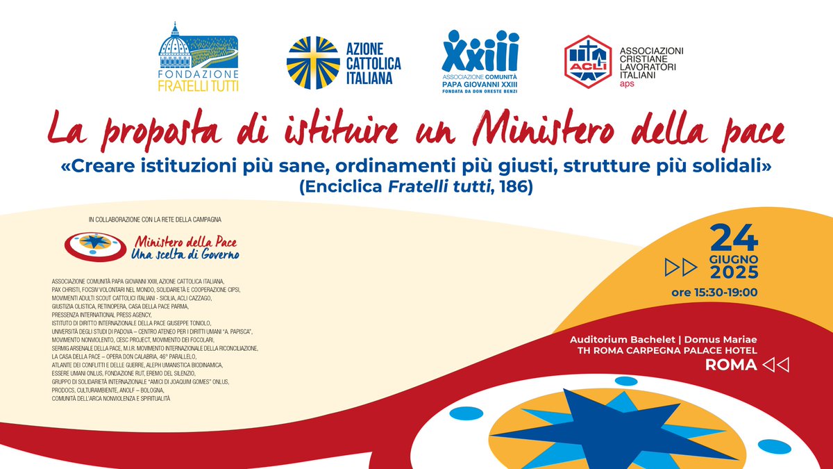 Retinopera (@retinopera) on Twitter photo #MinisterodellaPace
🌈 Ci vediamo il 24 giugno a Roma - ore 15.30 Auditorium Bachelet 🕊️
📧per riserva posti scrivere a: info@ministerodellapace.org #MinisterodellaPace
🌈 Ci vediamo il 24 giugno a Roma - ore 15.30 Auditorium Bachelet 🕊️
📧per riserva posti scrivere a: info@ministerodellapace.org