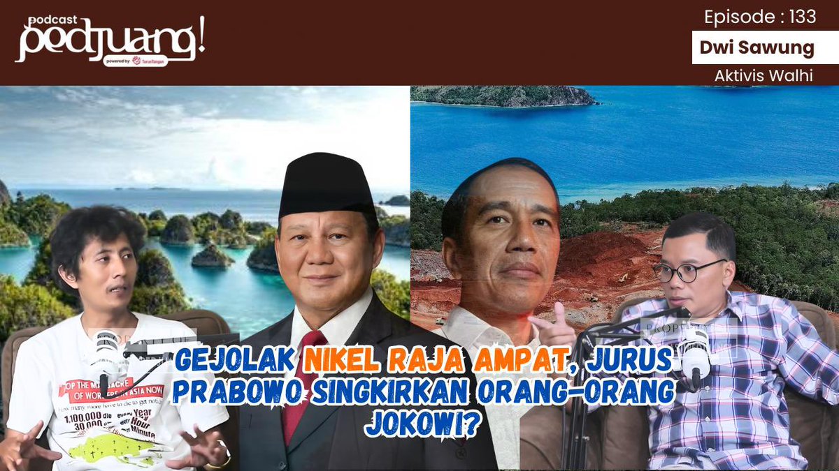 Ramai soal tambang nikel di Raja Ampat. Ternyata itu tinggalan rezim Jokowi. Bahkan kapal pengangkutnya berlambunh JKW dan Dewi Iriana. Prabowo tegas, langsung bekukan izin empat perusahaan tambangnya. Apakah itu bagian dari langkah bersih-bersih dari anasir razim lama?