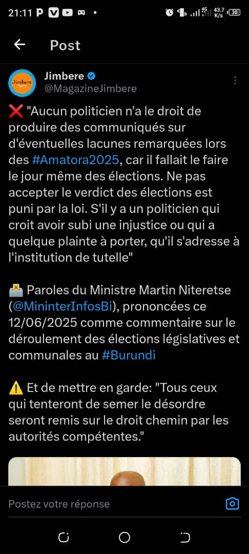 C'est la première fois qu'on tente de clarifier une élection organisée par une Commission "Indépendante"et l'interdiction  d'en dénoncer les irrégularités n'est qu'une première. Le dialogue pr redéfinir les conditions d'organisation des élections démocratiques est un impératif.