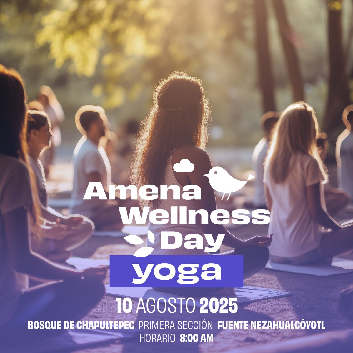 #AmenaWellnessDay 
Ven a practicar #yoga entre los hermosos árboles del Bosque de Chapultepec.
Domingo 10 de agosto comenzamos con las actividades a las 8:00 A.M. 
🟣 Inscripciones: summits.com.mx/Evento/2025/Am…
✅ $450 MXN incluye: playera conmemorativa y tapete.