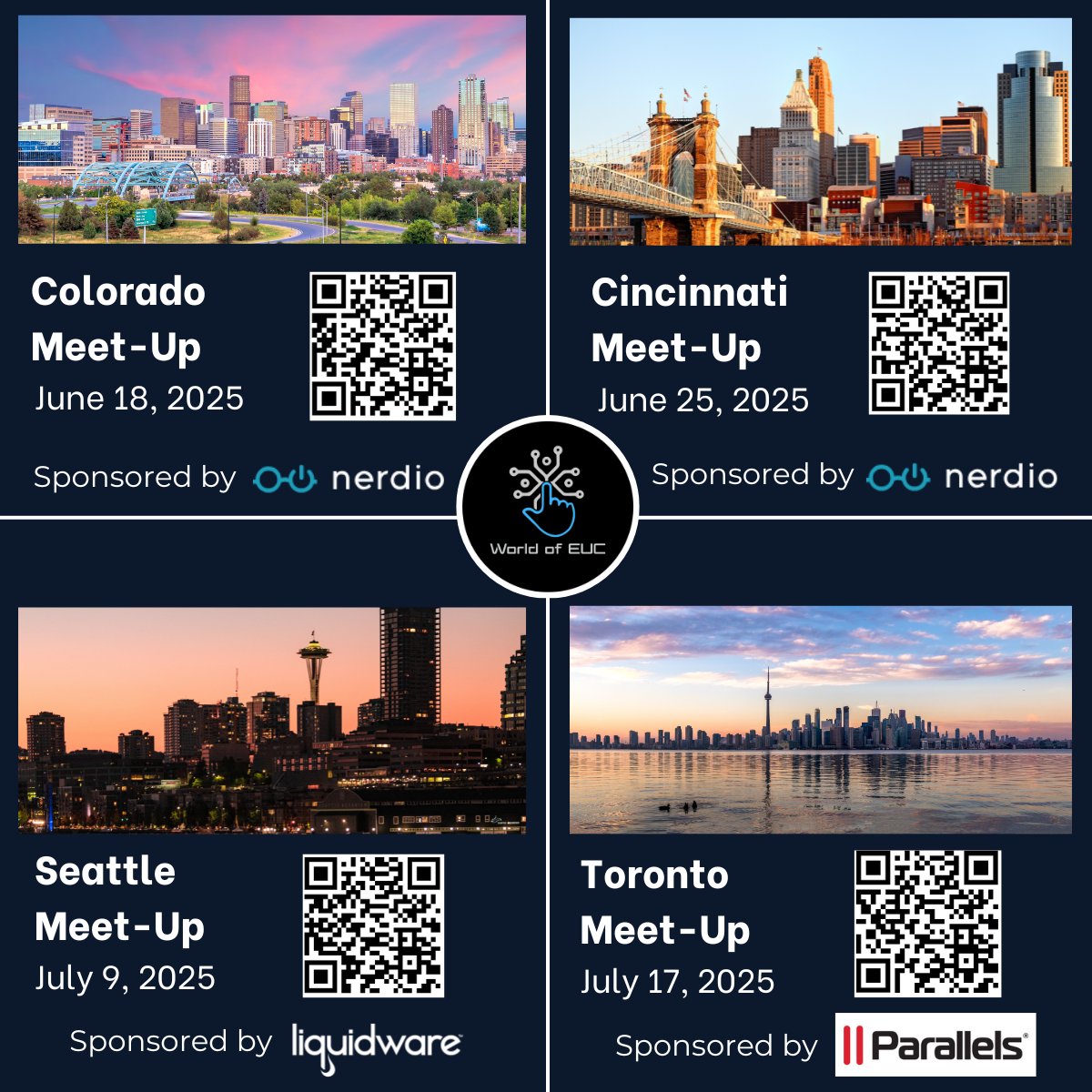 World of EUC (@worldofeuc) on Twitter photo Upcoming WEUC Local Meetings:
๐ Colorado โ June 18 - worldofeuc.org/event-6198917
๐ Cincinnati โ June 25 - worldofeuc.org/event-6084485
๐ Seattle โ July 9 - worldofeuc.org/event-6193347
๐ Toronto โ July 17 - worldofeuc.org/event-6203822
Be sure to register today for the meeting nearest you! Upcoming WEUC Local Meetings:
๐ Colorado โ June 18 - worldofeuc.org/event-6198917
๐ Cincinnati โ June 25 - worldofeuc.org/event-6084485
๐ Seattle โ July 9 - worldofeuc.org/event-6193347
๐ Toronto โ July 17 - worldofeuc.org/event-6203822
Be sure to register today for the meeting nearest you!