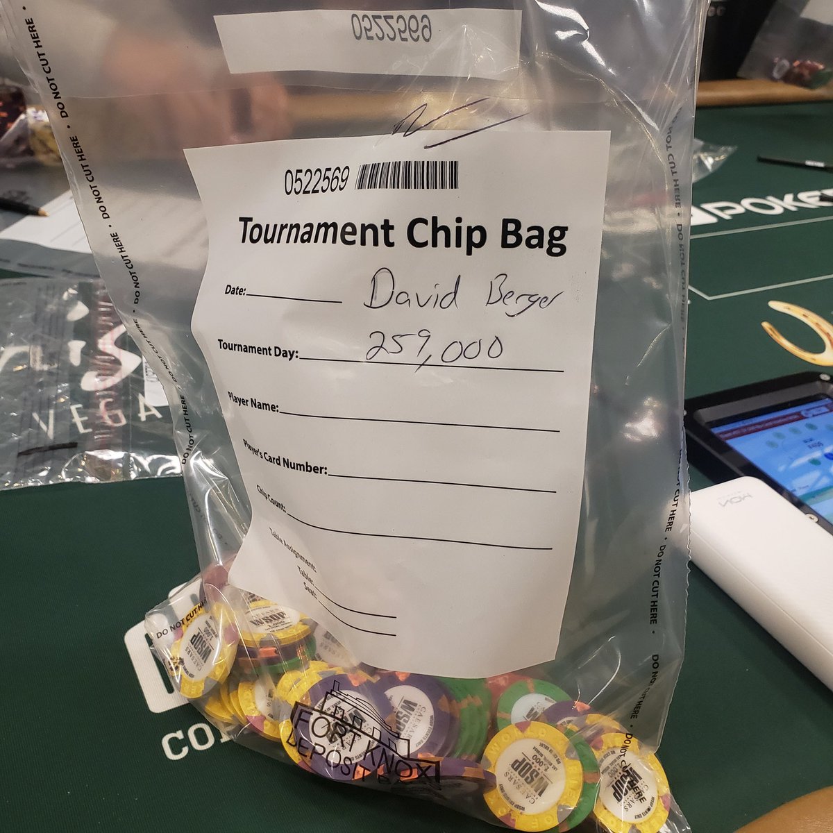 WreckingBall303's tweet image. Bagged the @WSOP #MonsterStack. Day 2 on Sunday. #LFG