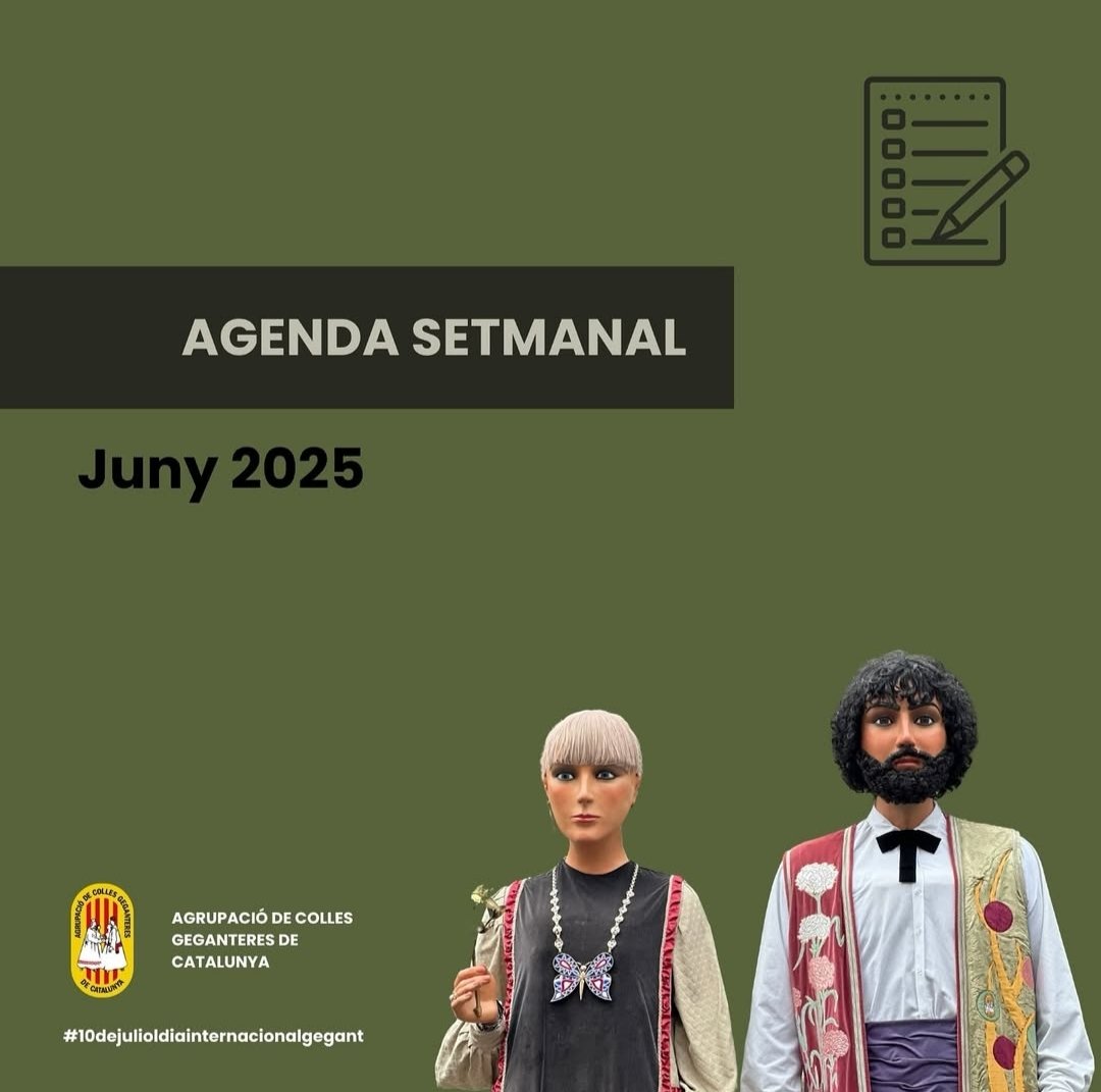 #agendageganterajuny
AGENDA CAP DE SETMANA
#10dejulioldiainternacionalgegant #gegantscat #femcultura #somcultura
                    instagram.com/p/DK1-ceXN1m7/…
