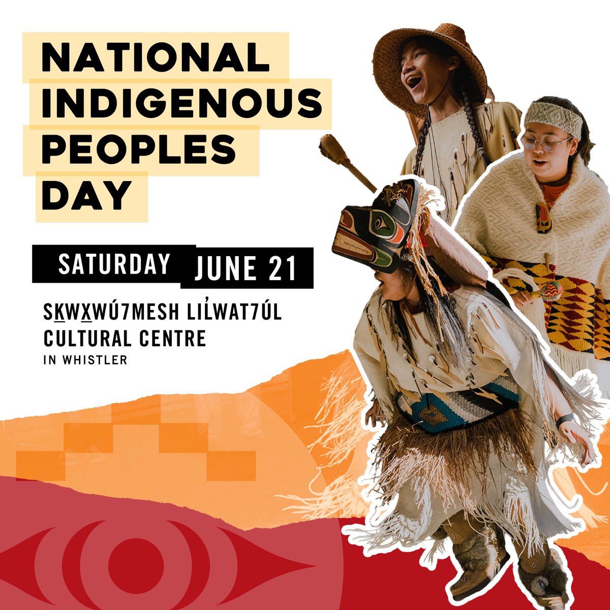 Celebrate National Indigenous Peoples Day on Saturday, June 21, at the Squamish Lil'wat Cultural Centre in Whistler! Experience immersive cultural programming, including an artist market, specialty tours, music, fashion, and comedy shows. Learn more at slcc.ca/nipd