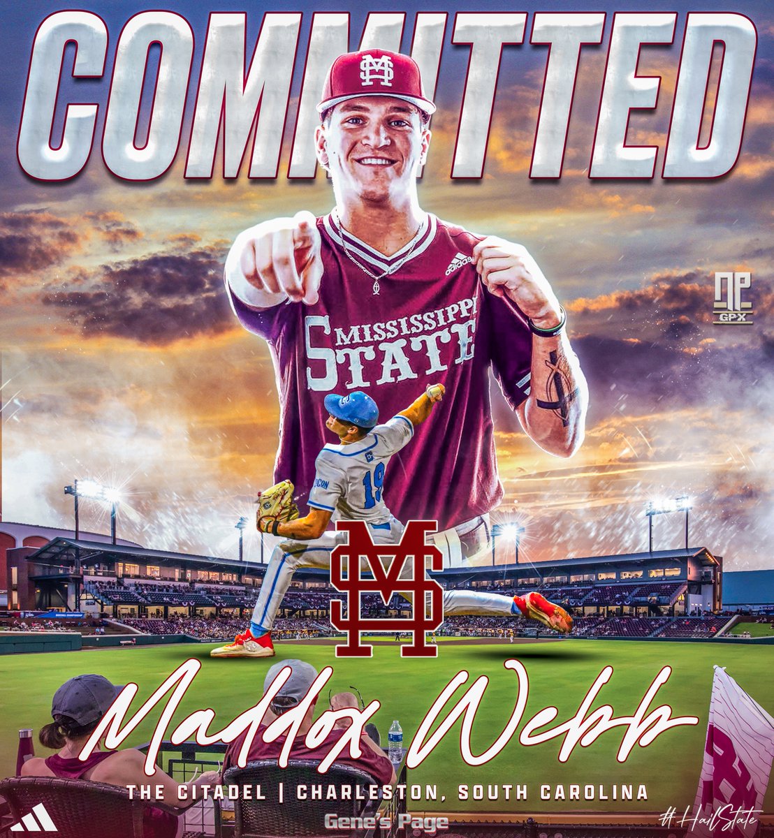 NPGPX Design (@nathanpurvis) on Twitter photo | COMMITTED |
Maddox Webb (<a href="/WebbMaddox/">maddox webb</a>), the transfer portal pitcher from The Citadel, has committed to Mississippi State! #HailState | COMMITTED |
Maddox Webb (<a href="/WebbMaddox/">maddox webb</a>), the transfer portal pitcher from The Citadel, has committed to Mississippi State! #HailState
