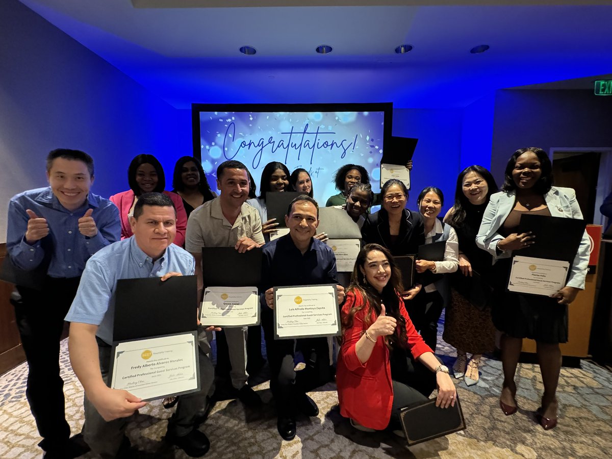 BESTCorpHTC's tweet photo. 🎉 BEST’s inaugural Professional Guest Services Training was a success!

Our @UNITEHERE26 members are now AHLEI-certified and ready to continue being at the heart of hospitality, because great service starts with taking care of others. ❤️ https://t.co/P0ftalG2jf