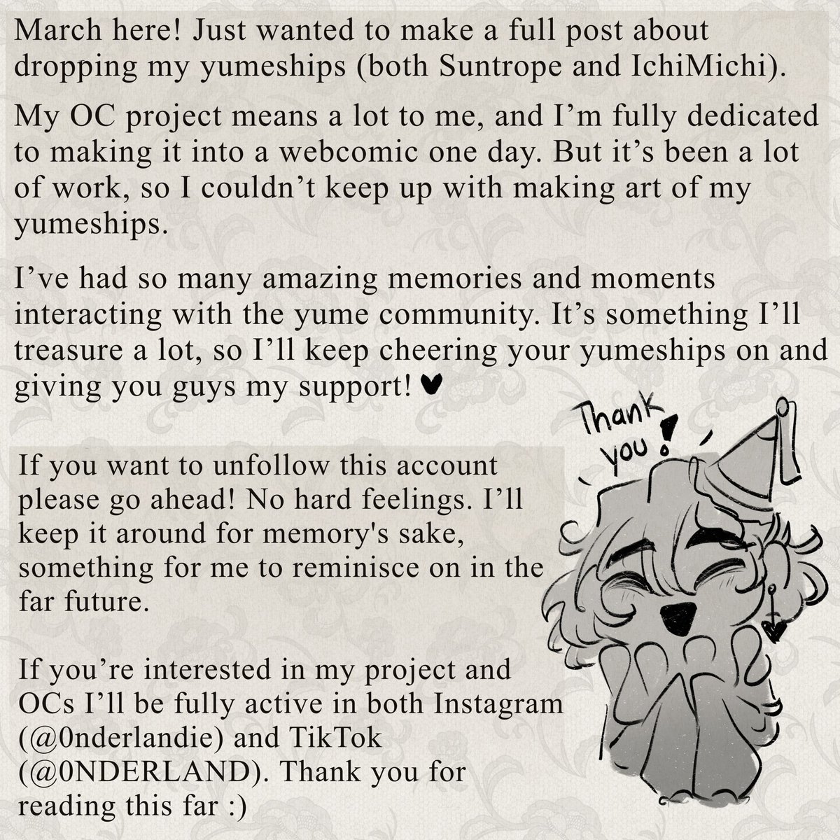 _BYG0NE's tweet photo. i’ll be dropping my yumeships, &amp; no longer make content of them.

i feel horrible about doing this and leaving you guys, but i hope you could understand :’) love you all!! tysm for everything 🤍🤍 https://t.co/emjQVletmP