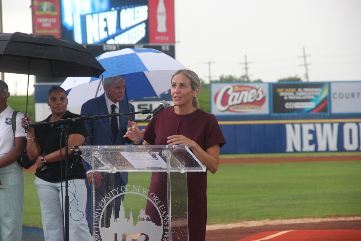 UofNO's tweet image. Today, local civic leaders gathered at the University of New Orleans to celebrate the launch of the Recreation for Youth Partnership, a $1.95 million initiative that will provide year-round programming for more than 6,000 youth across Greater New Orleans. 🌧⚾