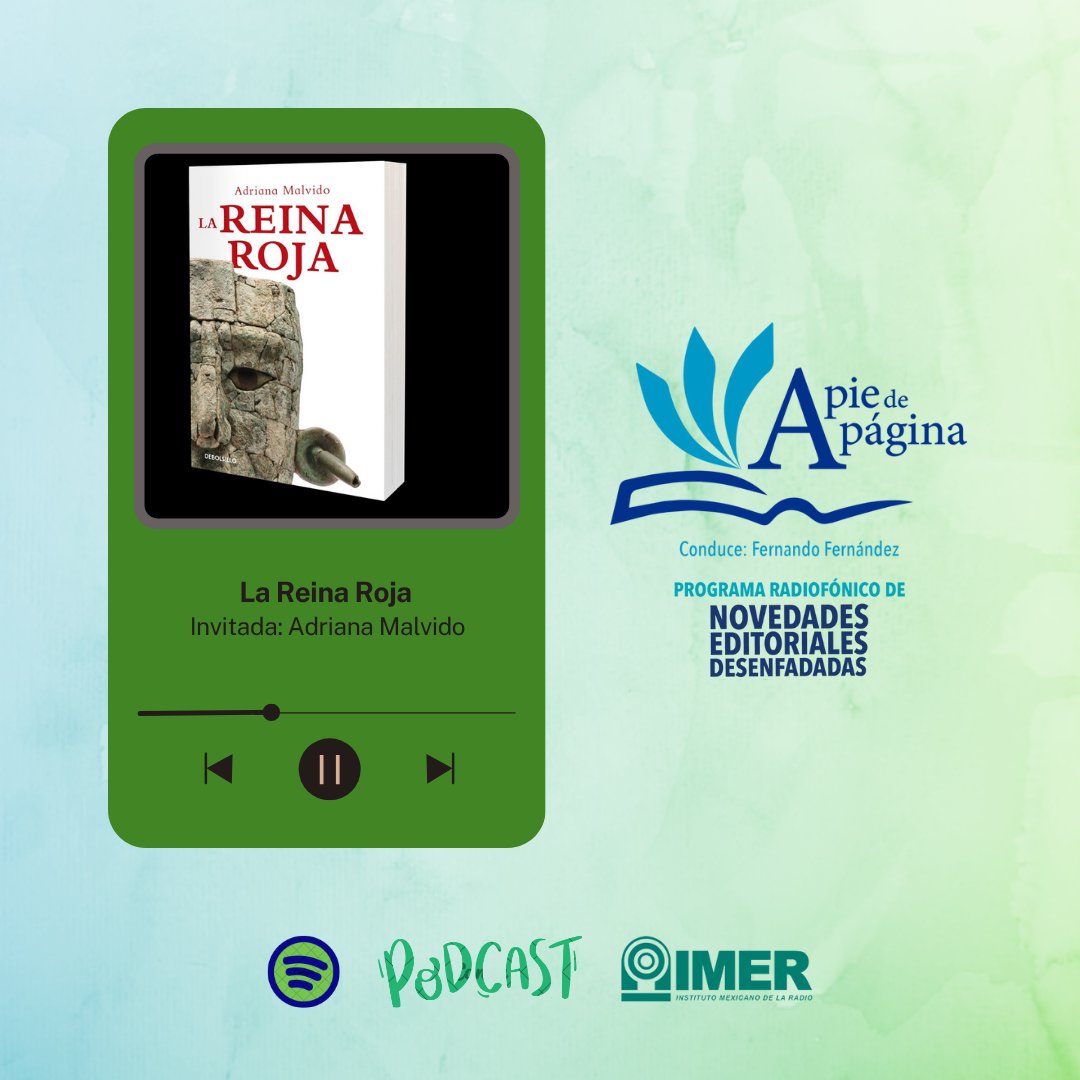 PODCAST. Esta semana conversamos con la periodista Adriana Malvido sobre la edición del trigésimo aniv. de su libro La reina roja, el secreto de los mayas en Palenque (PRH).
Escúchanos en Spotify: creators.spotify.com/.../La-Reina-R…...
O, visita nuestro sitio web: imer.mx/programas/la-r…