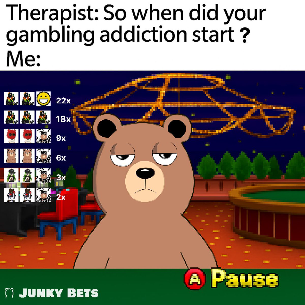 Job Alert: Gambling Intern @ Junky Bets! 

💰 pay: whatever you win
⏰ hours: 24h/day
🎲 job: bet wild on Junky Bets, with your own funds
🧠 skills: be terminally dumb

📩 dm us your craziest pitch or start now by opening a link in bio.