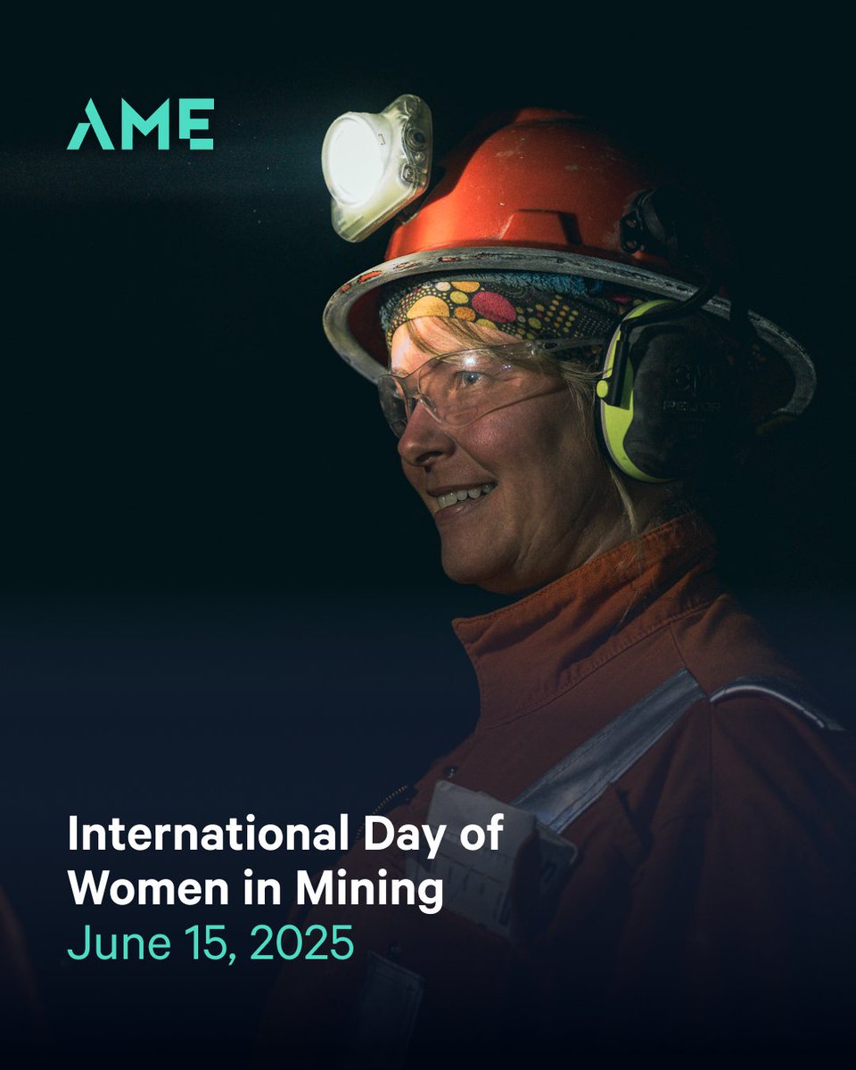 AME_BC's tweet image. June 15 marks the annual International Day of Women in Mining. From engineers to executives, women are driving innovation, sustainability, and leadership across the mineral exploration and development mining industry.
As the global demand for critical minerals grows, so does the…