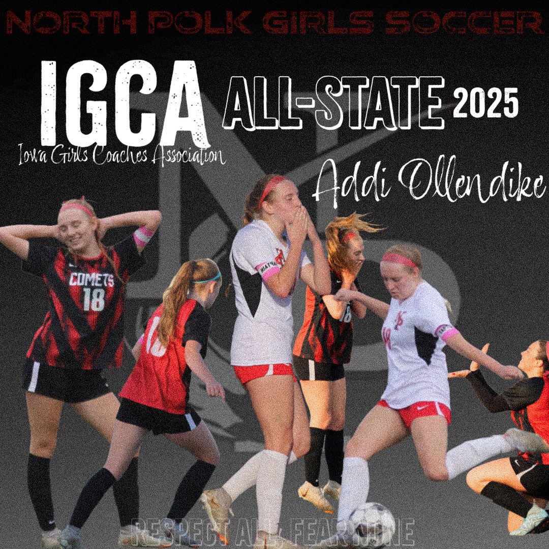 🚨IGCA ROUND 2🚨
Addi Ollendike was selected for the IGCA All-State 2A Central roster! She finishes out her career with 63 goals and 44 assists—&gt; 2nd in both categories in the NPGS School Record book!🥶
Congrats on a great high school career! A special player that will be missed!