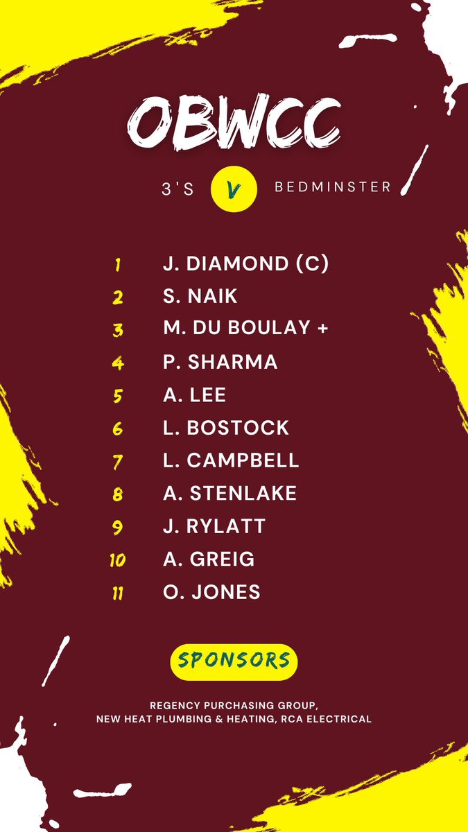 Our men are back at it tomorrow after a week off for rain 🌧️🌧️🌧️

👇The teams👇

1️⃣’s v <a href="/GoldenHillCC/">Golden Hill Cricket Club</a> (WEPL 2 - A)
2️⃣’s v <a href="/FailandCricket/">Failand & Portbury CC</a> (B&amp;D 3 - H)
3️⃣’s v <a href="/bedminstercc/">Bedminster CC</a> (B&amp;D 7 - A)

#BringYourFire 🔥🔥🔥