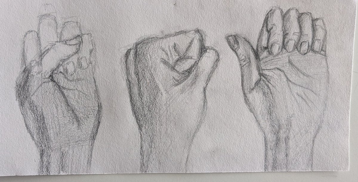 Hands up if you're happy it's Friday! 🙌 Here are some S3 hand studies from last term. 😁 #sketch #observe