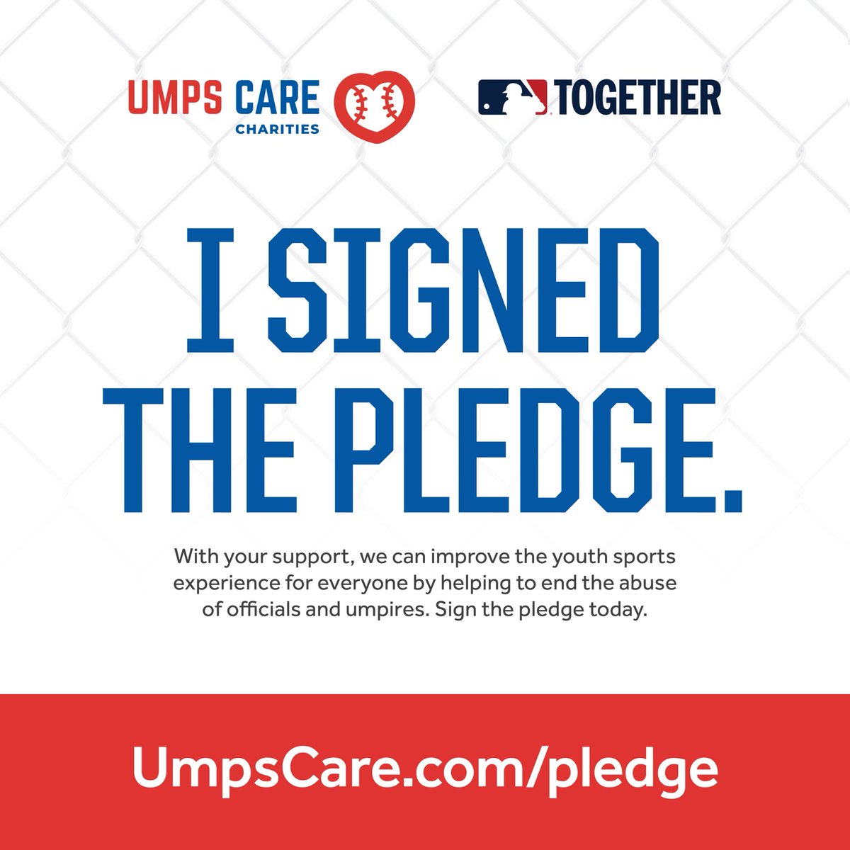 Take The Pledge to improve behavior at youth sporting events #TakeThePledge #MakeADifference 

Umpscare.com/pledge