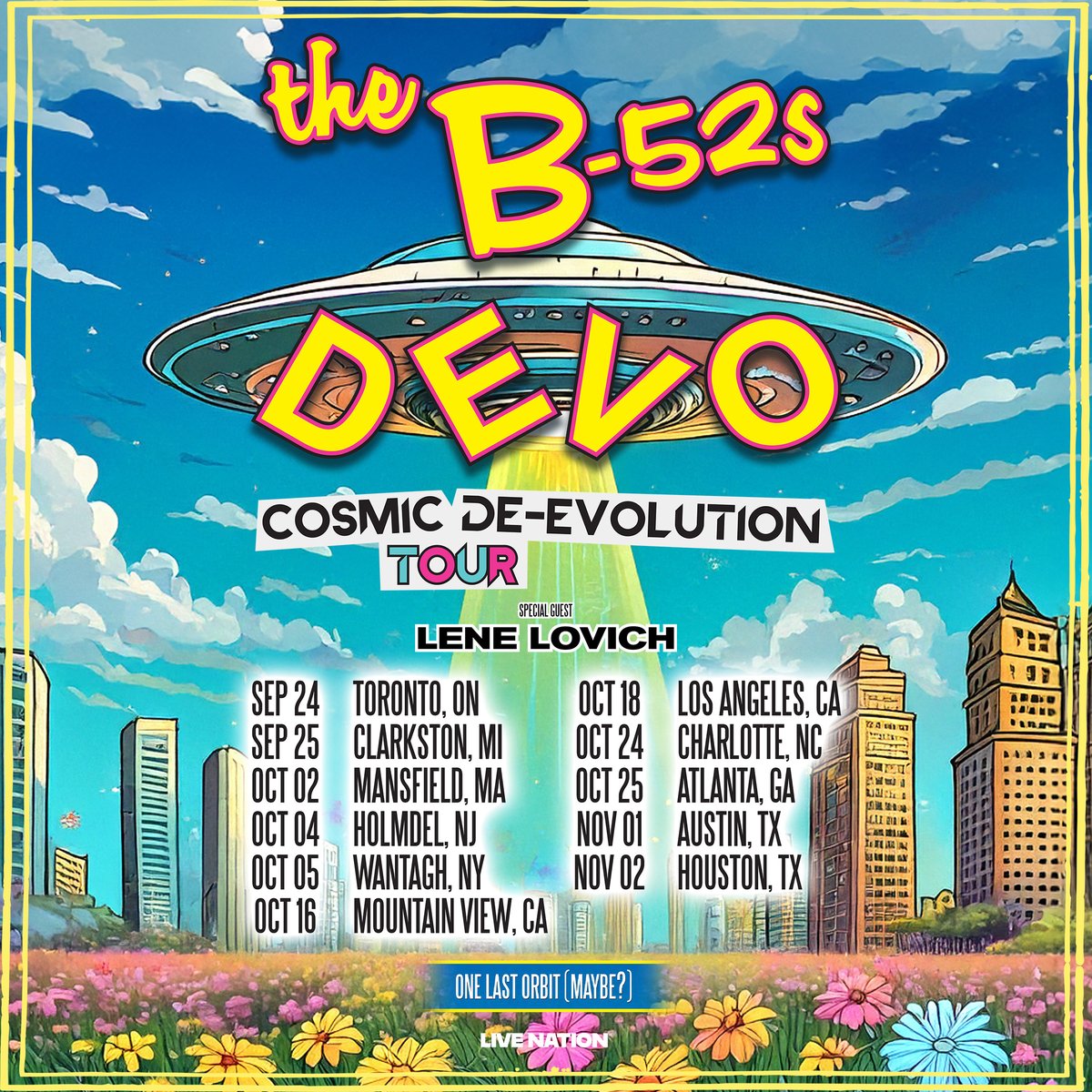 DEVO + The B-52’s = One wild night.  

We’re joining forces this fall for a run of shows across North America.

Pre sale runs Monday through Thursday. 

General on-sale begins Friday, June 20 at 10am local time.