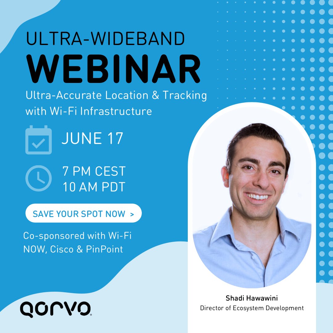 Discover how combining these two technologies creates a scalable, high-precision location solution ideal for everything from asset tracking to smart navigation. 

 🗓️Join Qorvo, Cisco &amp; PinPoint on June 17 Hosted by Wi-fi NOW Global

🔗Save Your Spot Now! ow.ly/Zs9o50W9bh6