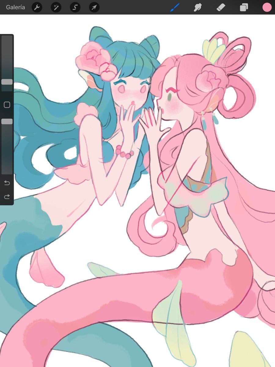 did you hear? sketchbook update, 6 new pages, 12 mermaids 🐚✨ l!nk below