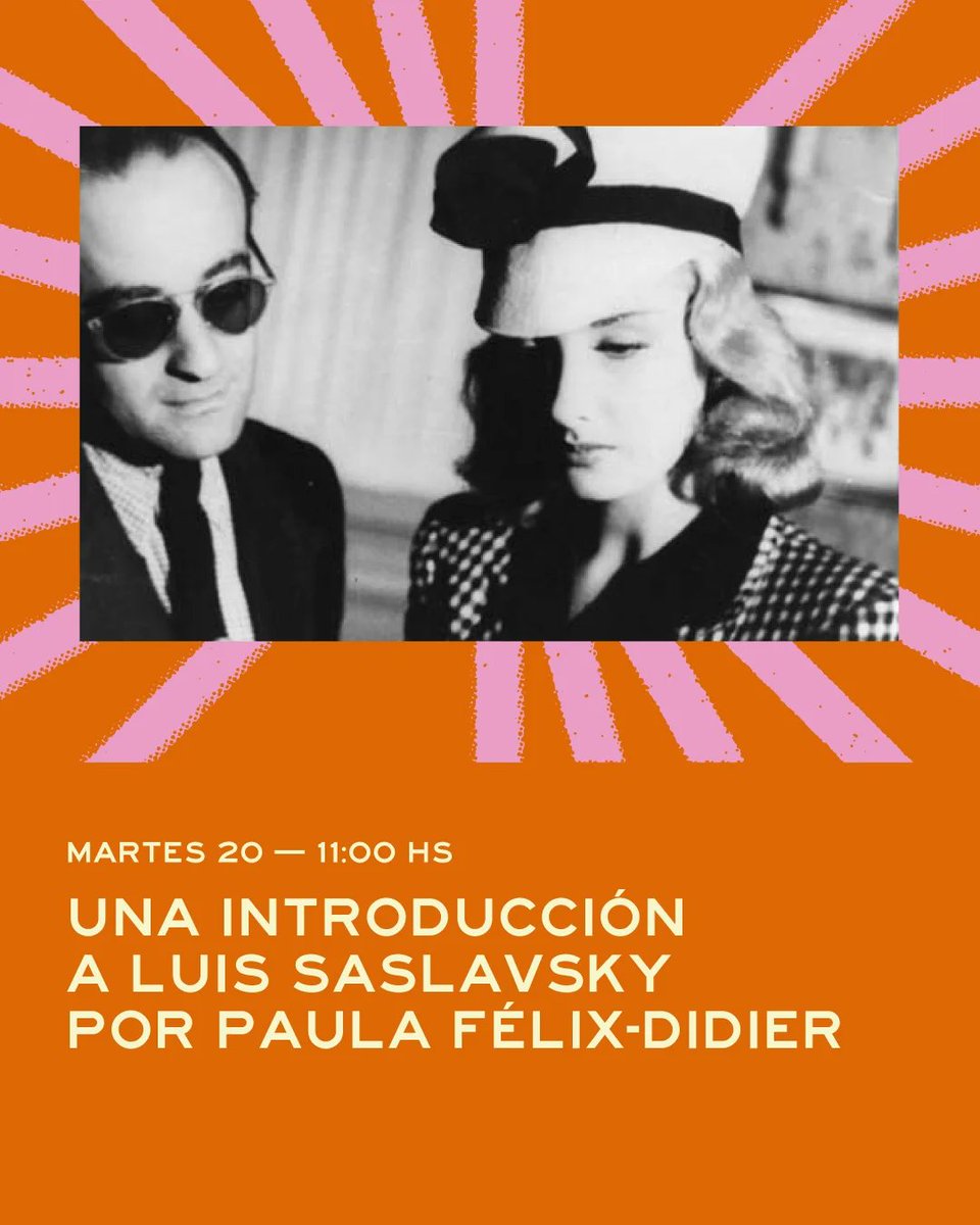 Mientras nos preparamos para el fin de semana dedicado a Luis Saslavsky, los invitamos a ver la charla de Paula Félix Didier sobre el director dada en el marco de la 6ta. Semana de la Cinefilia

youtube.com/live/-wmu6qUjZ…
