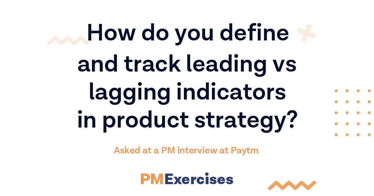 How do you define and track leading vs lagging indicators in product strategy? productmanagementexercises.com/13349/define-t… Post your answer! #productmanagers #productmanagement