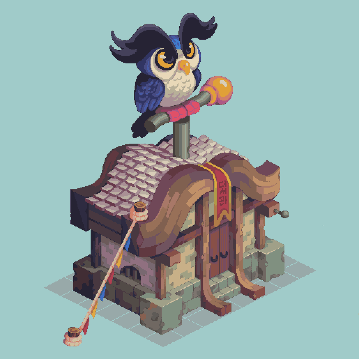 Back to isometric my fav ❤️🦉🐊
.
#pixelart  #isometric #pixelartist