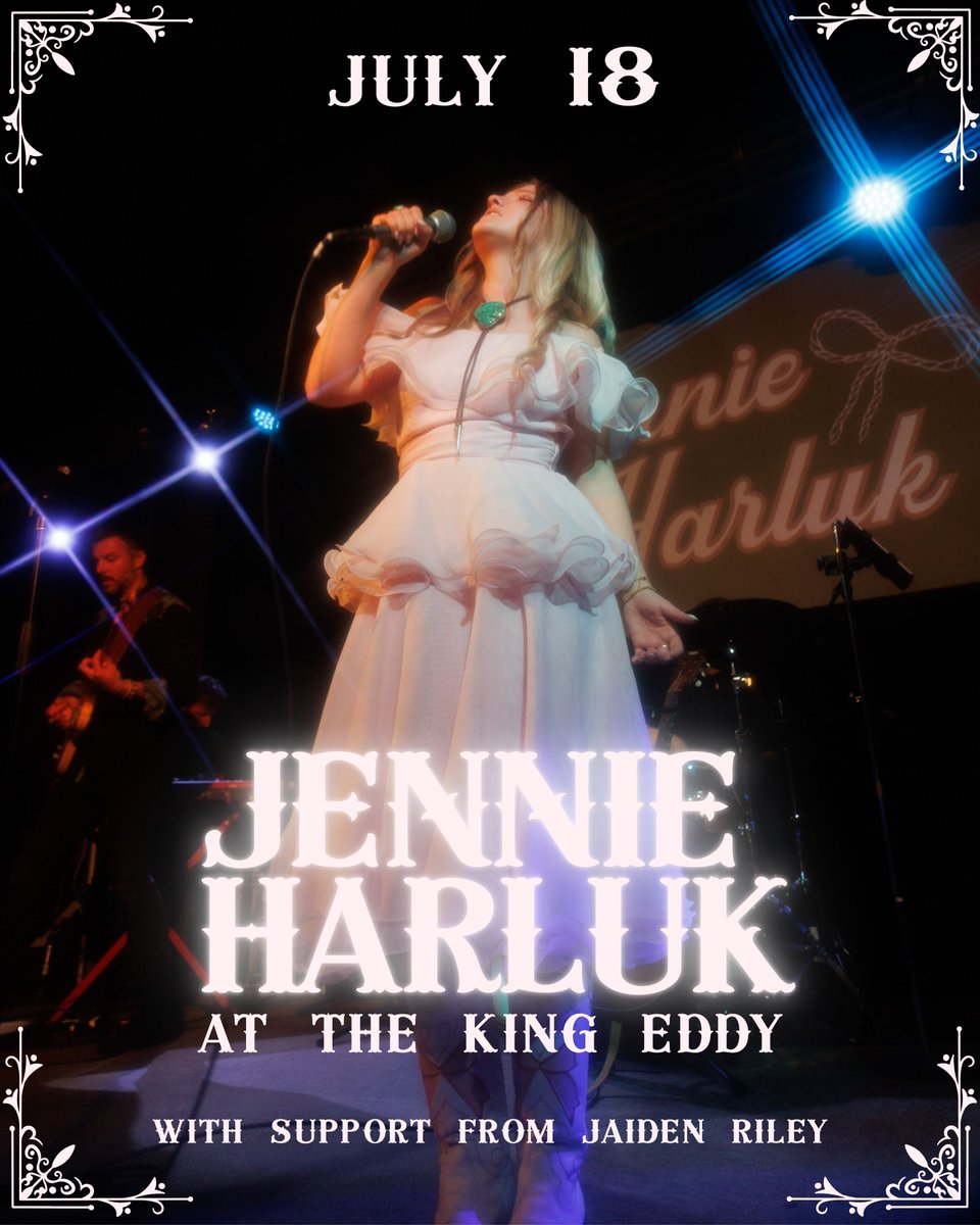 Alberta's rising country star Jennie Harluk lights up #KingEddyYYC July 18! 🌹 Her Stevie Nicks-meets-Faith  Hill sound and raw storytelling will have you hooked.

Tickets on sale now: bit.ly/44fj8kQ