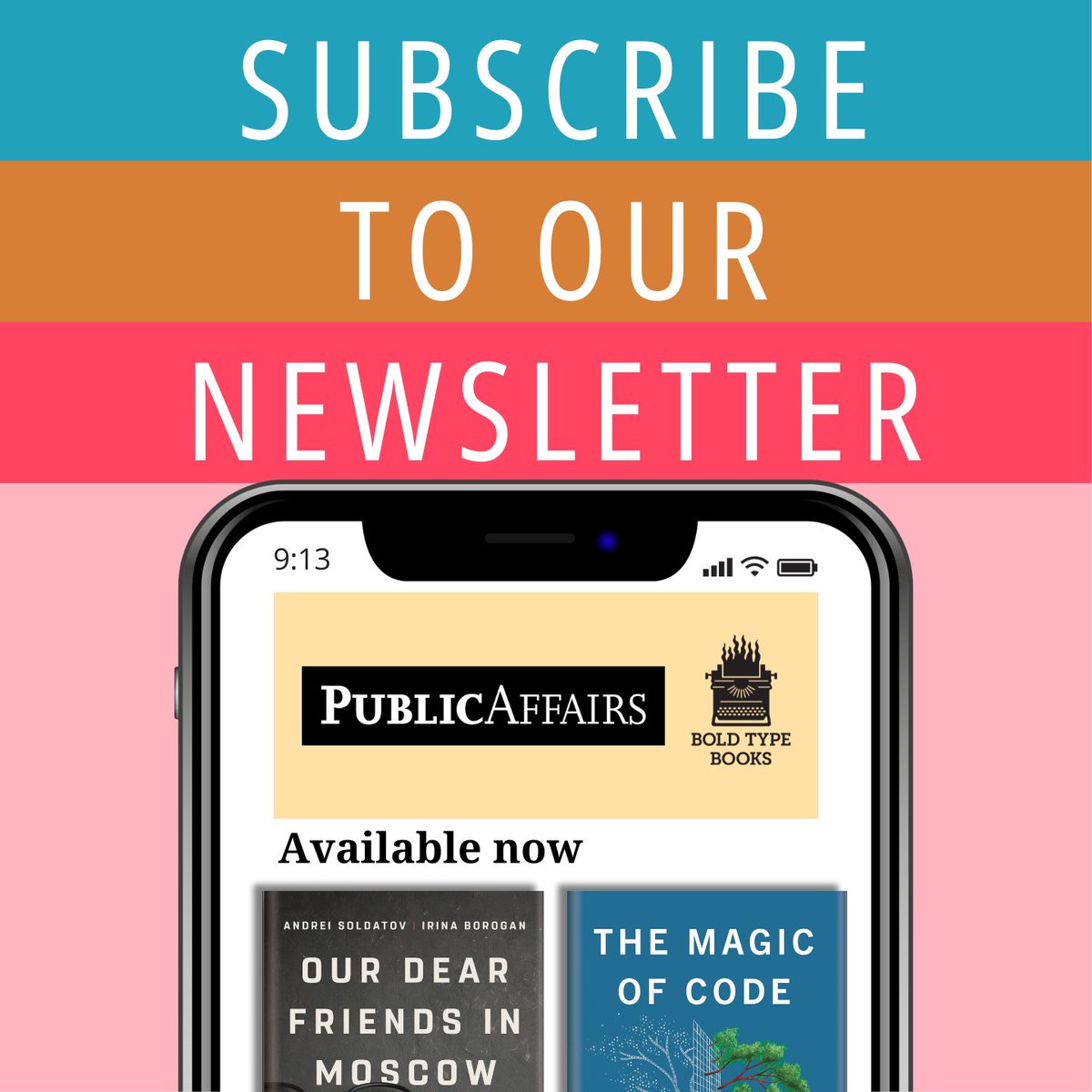 Get 20% off your next order when you sign up for our newsletter at boldtypebooks.com