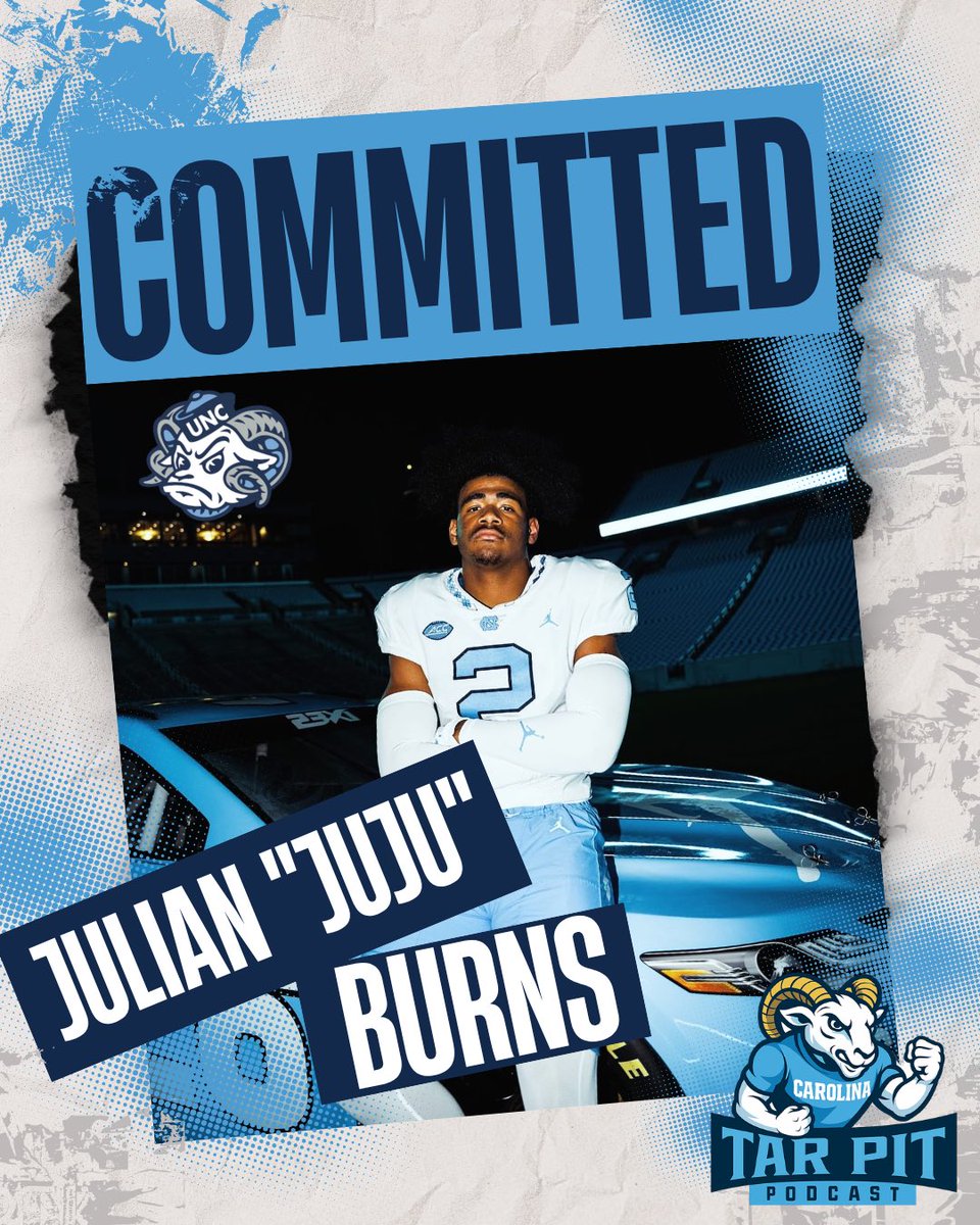 𝘽𝙍𝙀𝘼𝙆𝙄𝙉𝙂: Class of 2026 safety Julian “JuJu” Burns has committed to North Carolina.

Burns held offers from Tennessee, Arkansas, Mississippi State, Miami, Ole Miss, and others.