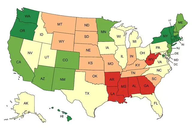 TerribleMaps's tweet image. Literally every US statistic ever