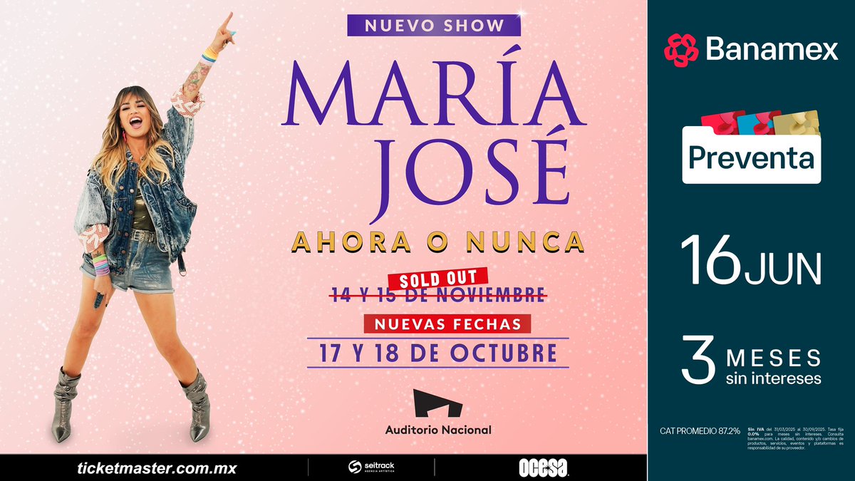 ¡Gracias por DOS noches #SOLDOUT en el @auditoriomx, #Josafamilia! 💖 Y como dos no son suficientes, ¡nos vemos este 17 y 18 de octubre en el Coloso de Reforma! ✨