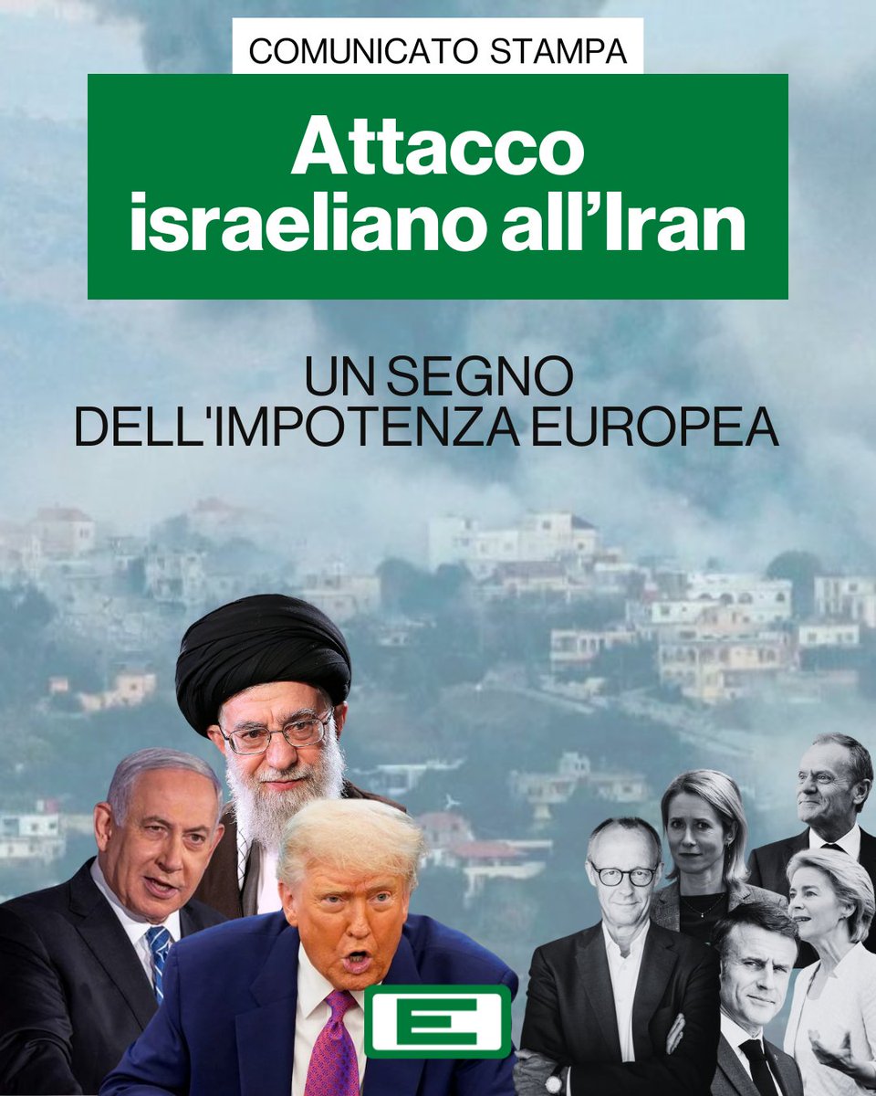 MOVFEDEUROPEO's tweet photo. Il nuovo attacco israeliano all’Iran è un pericoloso segnale d’instabilità globale. E l’Unione Europea? Ancora una volta divisa, impotente, senza strategia.
È tempo di costruire un’Europa capace di affrontare le sfide globali. Leggi il comunicato stampa: https://t.co/Y0mjlacYGW https://t.co/qbbPmApP7M