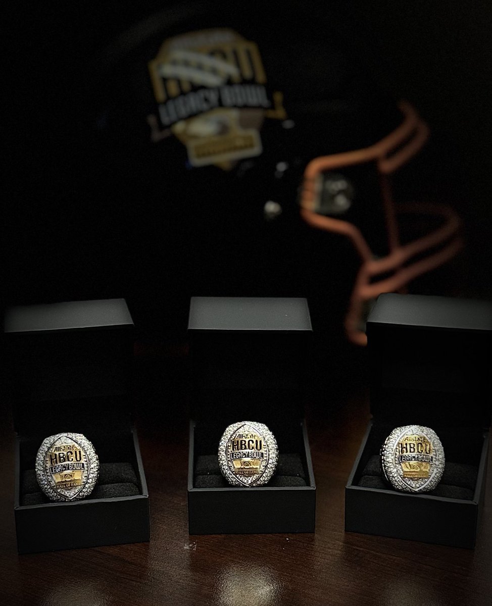 HBCU LEGACY BOWL (@hbculegacybowl) on Twitter photo The 2025 Allstate HBCU Legacy Bowl rings are in! 💍
Players will be receiving in the next several weeks. Huge thanks to <a href="/ZalesJewelers/">Zalesjewelers</a>, the Official jeweler of the Allstate HBCU Legacy Bowl, for their support! The 2025 Allstate HBCU Legacy Bowl rings are in! 💍
Players will be receiving in the next several weeks. Huge thanks to <a href="/ZalesJewelers/">Zalesjewelers</a>, the Official jeweler of the Allstate HBCU Legacy Bowl, for their support!