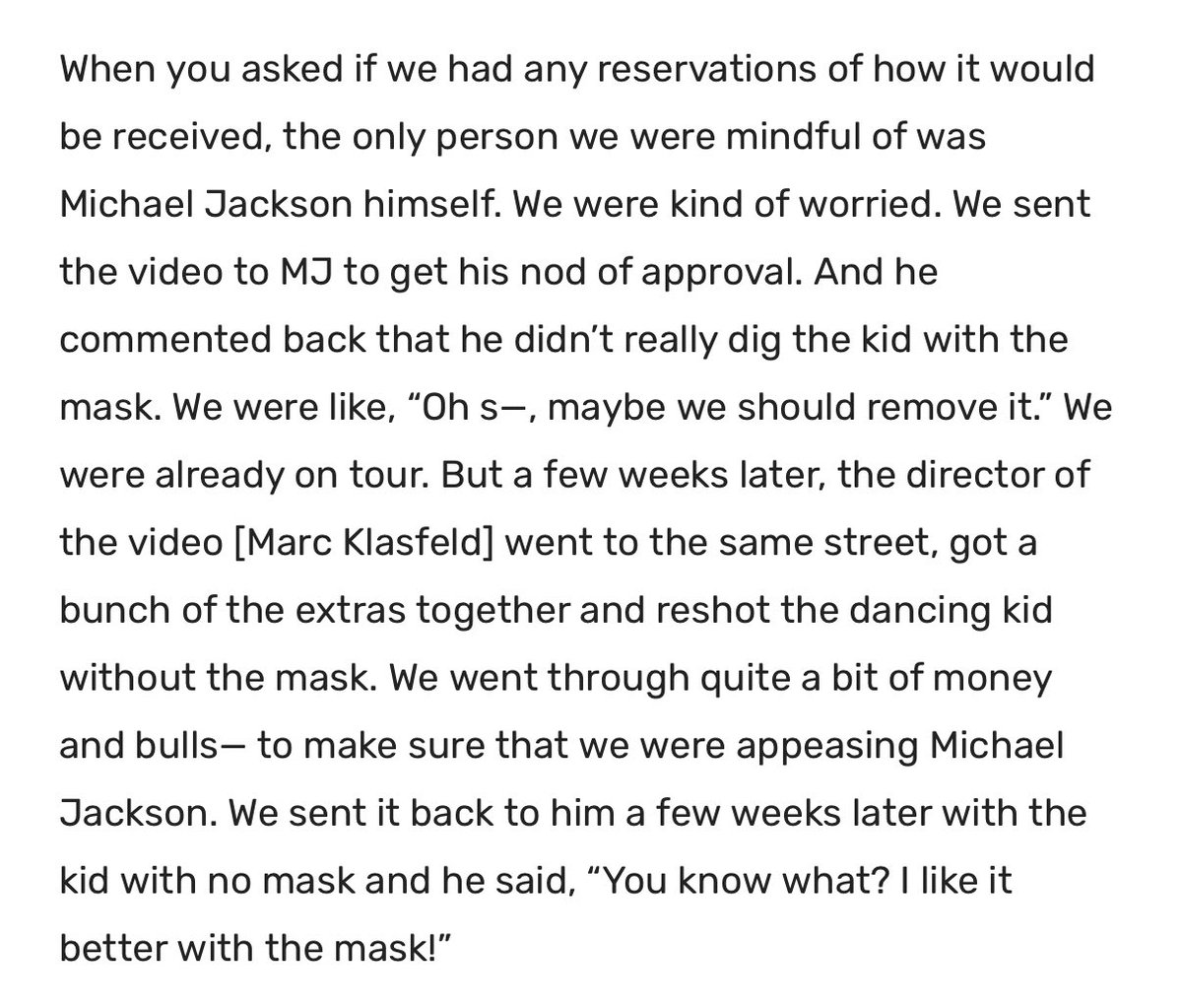 The band was asked about the music video approval specifically: mjvibe.com/alien-ant-farm…