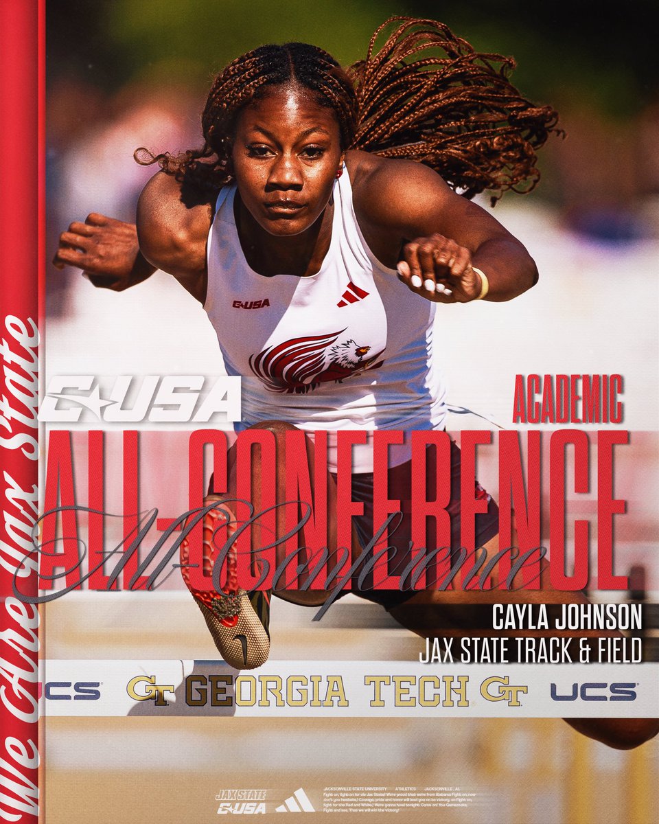JaxStateXCTF's tweet image. Hittin’ the Books 📚
Congratulations to Cayla Johnson and Kayley Stanley for being named to the @ConferenceUSA Academic All-Conference Team 👏
#StayCocky 🐔 | #FearTheBeak 👌