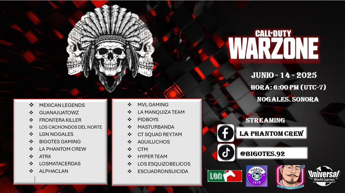 Torneo de warzone para este fin de semana.

Estoy feliz y contento de ser parte de este pequeño proyecto, hay que echarle ganas. 🤩🤩🤩..