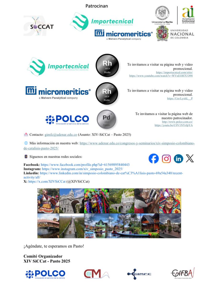 Simposio Colombiano de Catálisis Pasto 2025 tweet media