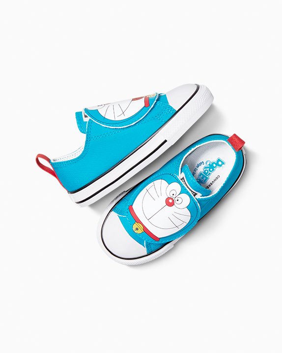 Releasing Tuesday June 17th, 2025 online at BAITme.com and BAIT Seattle only: 

Converse brings good vibes with a new collection celebrating the friendship and mischief of
Japanese manga and anime series “Doraemon”. The beloved cat-type robot from the future
comes to