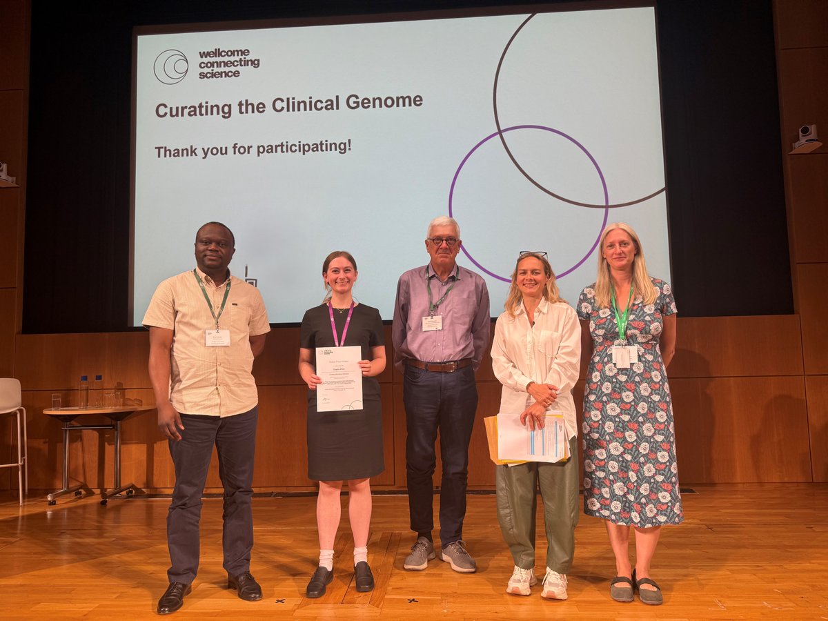 eventsWCS's tweet image. Congratulations to Sophie Allen, @ICR_London, for winning best poster prize at our Curating the Clinical Genome conference!🥇
This is a fabulous achievement, and we wish Sophie all the best for her future in clinical genomics.
#CCG25 #PhDChat #AcademicChatter