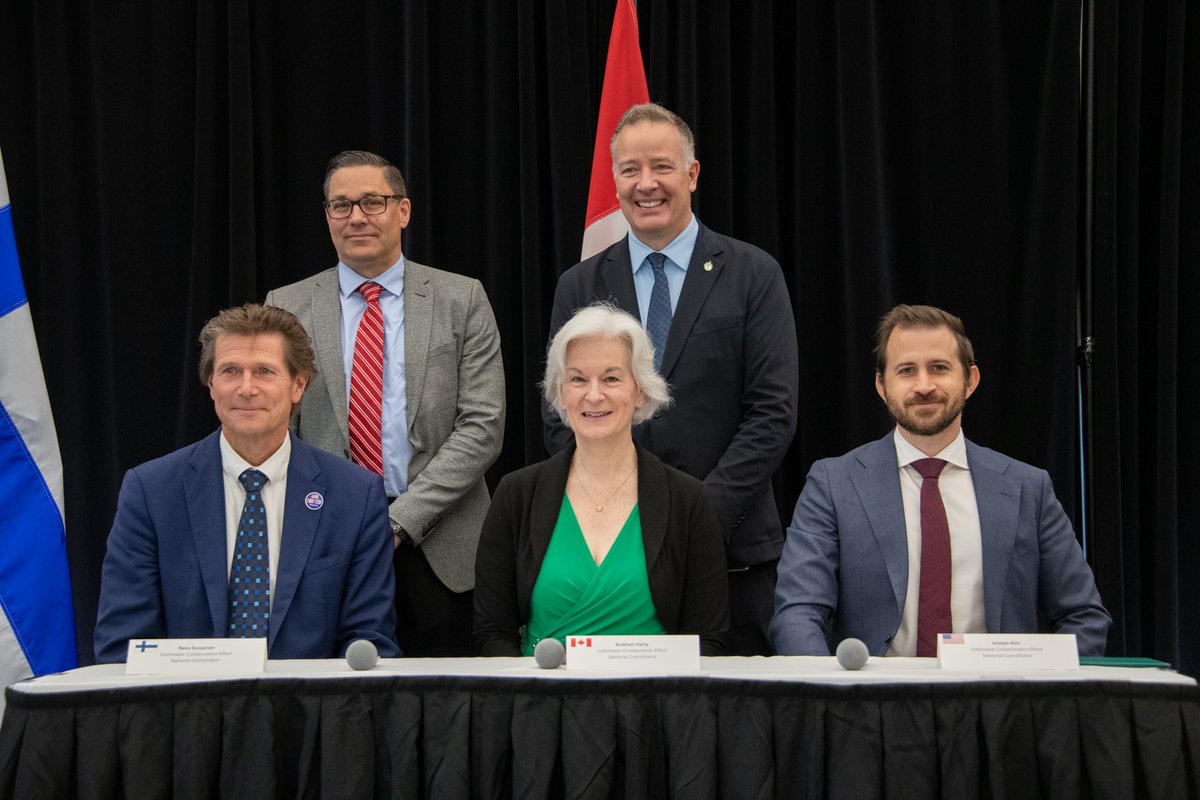 DMA_PSPC's tweet image. I was honoured to speak at the 2nd meeting of the ICE Pact National Coordinators and Working Groups with the US and Finland. As Arctic nations, we’ll continue to work to strengthen security and create a peaceful polar future through collaborative icebreaker development.