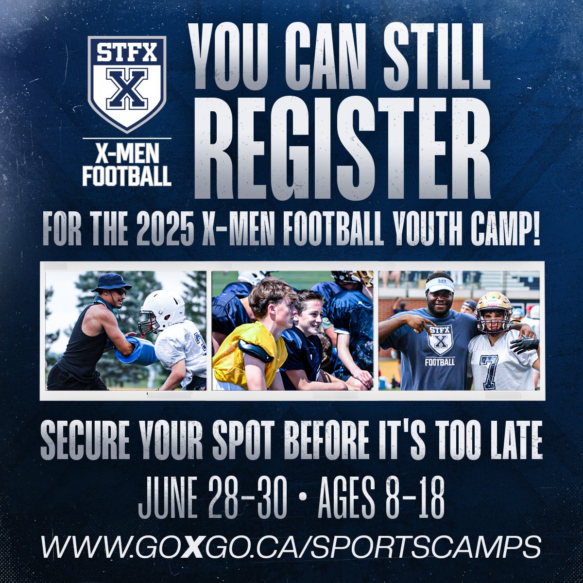Register today for the 2025 X-Men Football Youth Camp: goxgo.ca/sportscamps