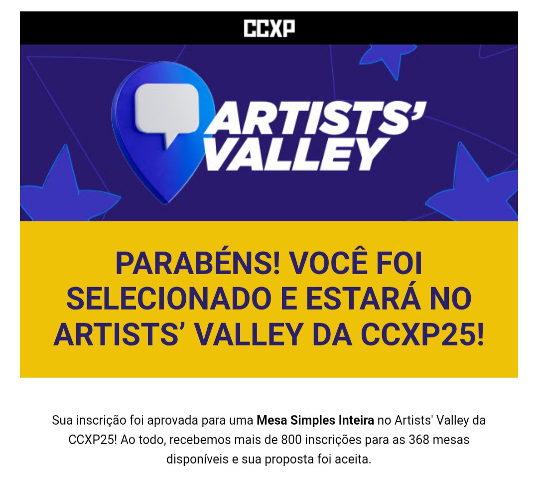 JoninhaArt's tweet image. NOS VEMOS NA CCXP25!
Dessa vez com MESA SIMPLES INTEIRA!!!!
#CCXP #artistsvalley @CCXPoficial