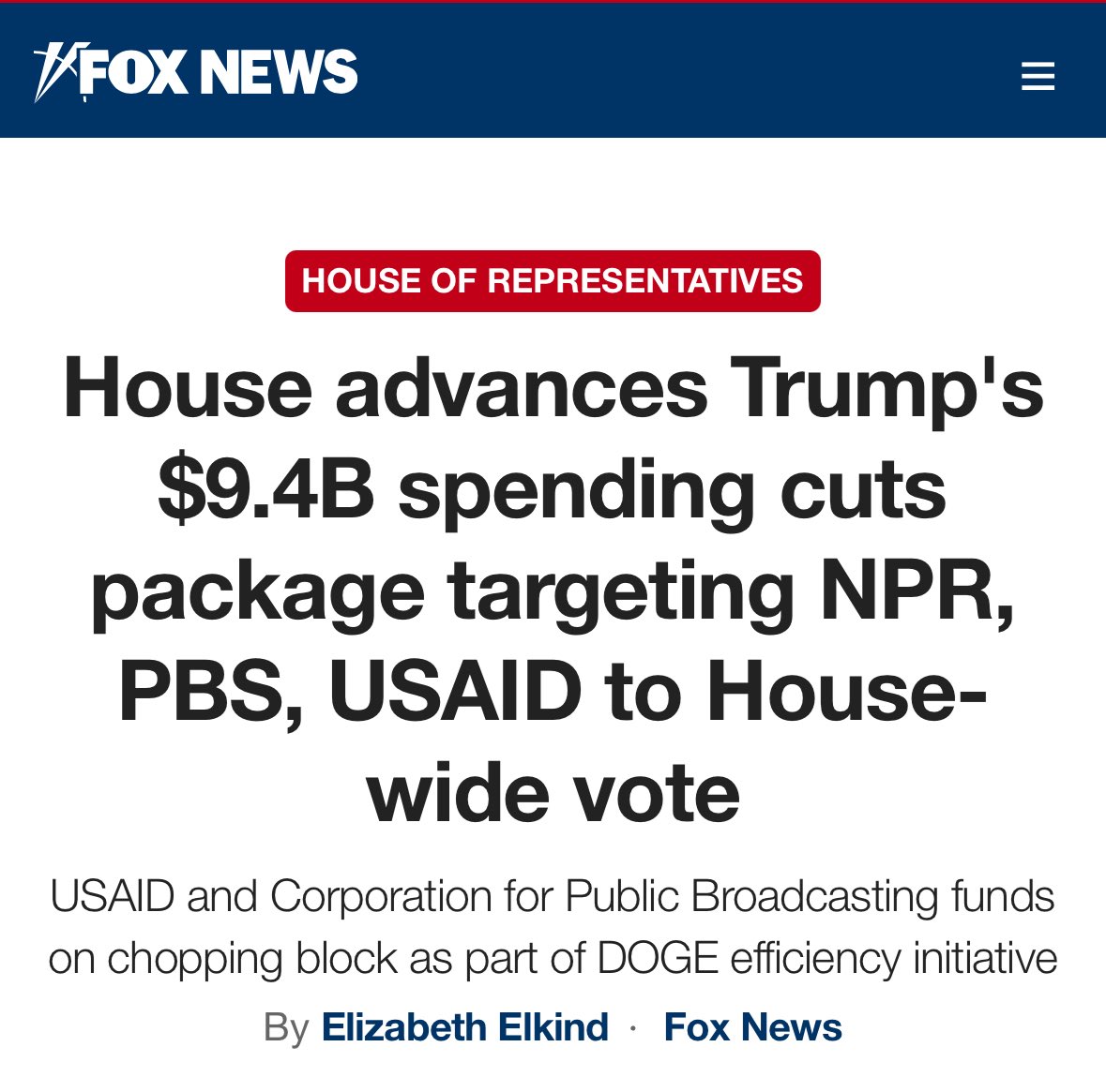 Good first step by House Republicans to cut government spending by rooting out waste, fraud, and abuse. More common-sense spending cuts are necessary to restore fiscal responsibility in Washington.