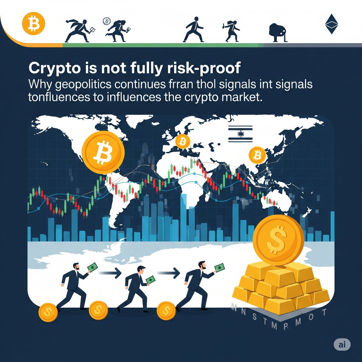 The ongoing Iran-Israel conflict is triggering global uncertainty. As investors flee traditional markets, crypto sees mixed signals—Bitcoin faces volatility, while gold-backed tokens gain interest. Geo-political tensions remind us: crypto is not fully risk-proof. #CryptoNews