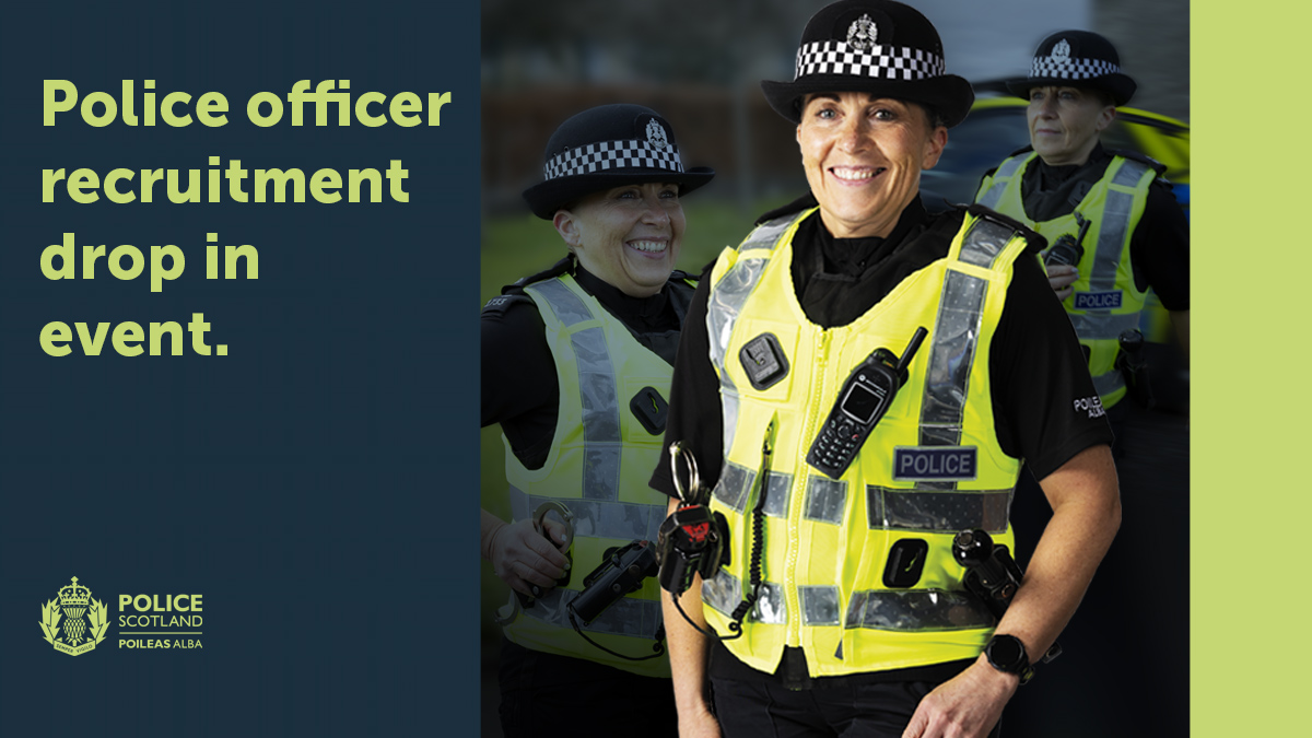 Don’t miss out on the chance to learn more about the police officer recruitment process at our drop in event at Clickimin Leisure Complex in Lerwick this Sunday, 15 June 2025 anytime between 10am and 3pm.

Find out more ➡️ orlo.uk/PYHKI