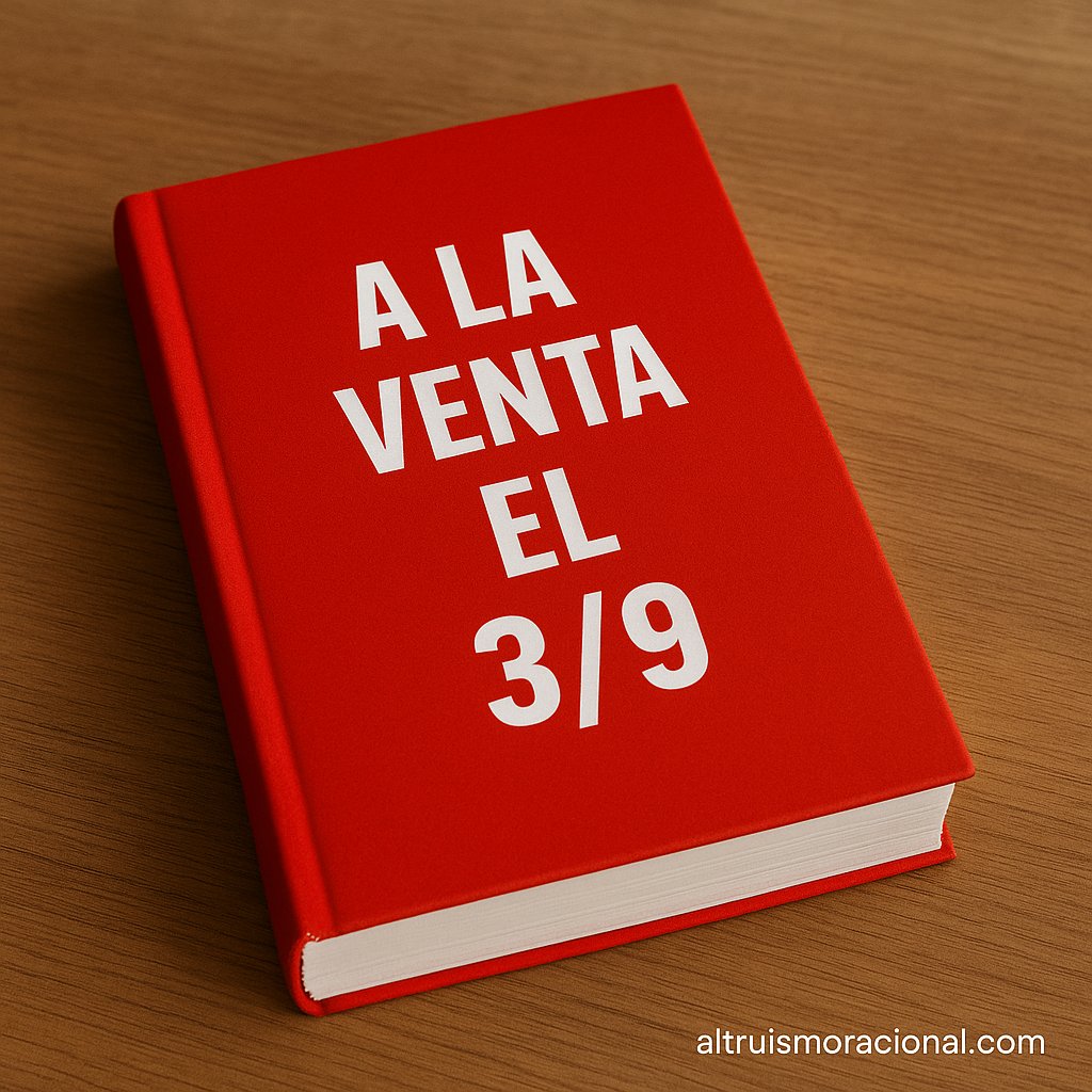 Pablo Melchor 🔸 (@pmelchor) on Twitter photo Acabo de donar a <a href="/ayuda_efectiva/">Ayuda Efectiva</a> el anticipo de mi libro. Saldrá a la venta en septiembre (preventa en agosto) → ¡Si quieres que te avise, suscríbete a mi nueva newsletter 📩 altruismoracional.com!
En el libro hablo de la burbuja en la que vivimos (x.com/pmelchor/statu…), Acabo de donar a <a href="/ayuda_efectiva/">Ayuda Efectiva</a> el anticipo de mi libro. Saldrá a la venta en septiembre (preventa en agosto) → ¡Si quieres que te avise, suscríbete a mi nueva newsletter 📩 altruismoracional.com!
En el libro hablo de la burbuja en la que vivimos (x.com/pmelchor/statu…),
