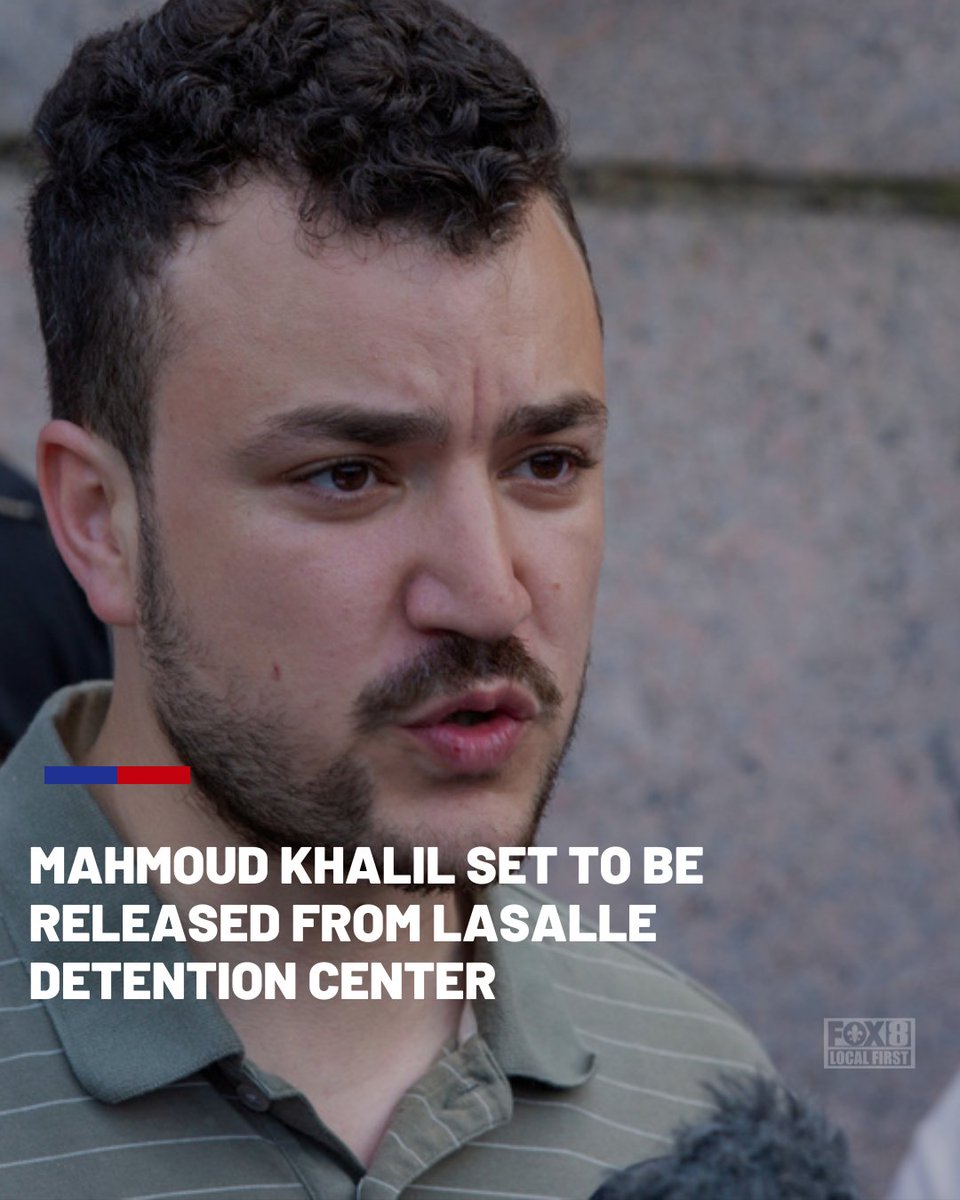 A federal judge has ordered the release of pro-Palestinian activist and former Columbia University student Mahmoud Khalil from a Louisiana detention center&gt;&gt;fox8live.com/2025/06/13/mah…