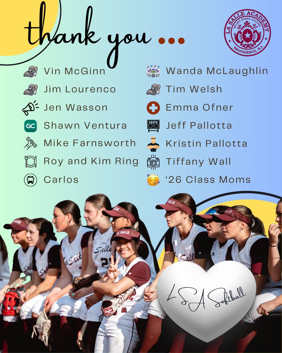 La Salle Academy Softball (@lsasoftballri) on Twitter photo Our team had a historic season, and running a softball team takes a huge effort to do it right. This year would not have been possible without the contributions and support of so many behind us. We are incredibly grateful. <a href="/LSAathletics/">LaSalleRIAthletics</a> Our team had a historic season, and running a softball team takes a huge effort to do it right. This year would not have been possible without the contributions and support of so many behind us. We are incredibly grateful. <a href="/LSAathletics/">LaSalleRIAthletics</a>