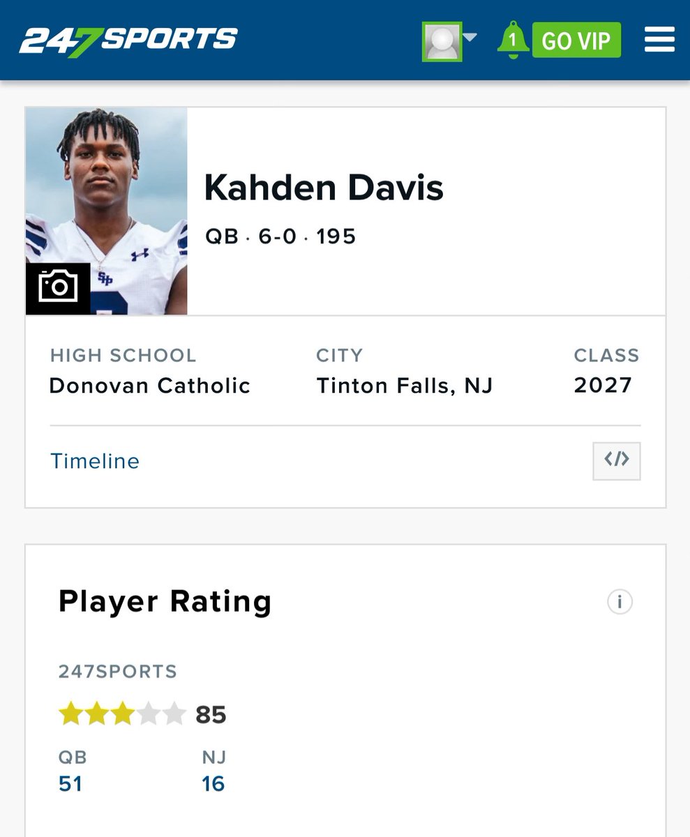 Kahden Davis 2027 QB (@kahdendavis) on Twitter photo Honored to be ranked a 3 ⭐️ via <a href="/247Sports/">247Sports</a> - more work to be done #KeepWorking
<a href="/CoachCurcione/">Dan Curcione</a> <a href="/The_C0ach_Mac/">Coach Mac</a> <a href="/DCFBrecruits/">Donovan Catholic Football</a> <a href="/Mad_Qb/">Madei Williams 🔌</a> <a href="/Coach_tye7/">Tye Coleman</a> <a href="/BobbyDeren/">Bobby Deren</a> <a href="/BrianDohn247/">BrianDohn247</a> <a href="/TomLoy247/">Tom Loy</a> <a href="/Andrew_Ivins/">Andrew Ivins</a> <a href="/EdOBrienCFB/">EdOBrienCFB</a> <a href="/KinslerLatish/">Latish Kinsler</a> <a href="/RPOrecruits/">R.P.O. Consulting</a> <a href="/JoeMento/">Joe Mento</a> <a href="/210ths/">2Tenths Speed & Agility</a> <a href="/BALLERSCHOICE1/">BALLERS CHOICE LLC</a> Honored to be ranked a 3 ⭐️ via <a href="/247Sports/">247Sports</a> - more work to be done #KeepWorking
<a href="/CoachCurcione/">Dan Curcione</a> <a href="/The_C0ach_Mac/">Coach Mac</a> <a href="/DCFBrecruits/">Donovan Catholic Football</a> <a href="/Mad_Qb/">Madei Williams 🔌</a> <a href="/Coach_tye7/">Tye Coleman</a> <a href="/BobbyDeren/">Bobby Deren</a> <a href="/BrianDohn247/">BrianDohn247</a> <a href="/TomLoy247/">Tom Loy</a> <a href="/Andrew_Ivins/">Andrew Ivins</a> <a href="/EdOBrienCFB/">EdOBrienCFB</a> <a href="/KinslerLatish/">Latish Kinsler</a> <a href="/RPOrecruits/">R.P.O. Consulting</a> <a href="/JoeMento/">Joe Mento</a> <a href="/210ths/">2Tenths Speed & Agility</a> <a href="/BALLERSCHOICE1/">BALLERS CHOICE LLC</a>
