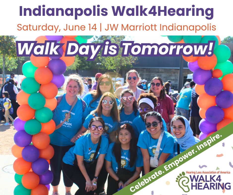 Walk4Hearing (@walk4hearing) on Twitter photo 🎉 The #HLAA Indianapolis Walk4Hearing is tomorrow, June 14 at our #HLAA2025 Convention! 👟 Come celebrate, inspire & empower our local & nationwide #HearingLoss community, as we walk to raise awareness, funds & hope. 👣
<a href="/JWMarriottIndy/">JW Marriott Indy</a>, 10 S West St
walk4hearing.org/event/indianap… 🎉 The #HLAA Indianapolis Walk4Hearing is tomorrow, June 14 at our #HLAA2025 Convention! 👟 Come celebrate, inspire & empower our local & nationwide #HearingLoss community, as we walk to raise awareness, funds & hope. 👣
<a href="/JWMarriottIndy/">JW Marriott Indy</a>, 10 S West St
walk4hearing.org/event/indianap…